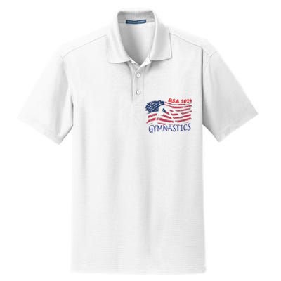 Usa 2024 Gymnastics American Flag Support Team Dry Zone Grid Polo