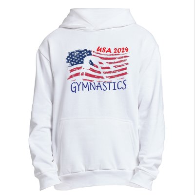 Usa 2024 Gymnastics American Flag Support Team Urban Pullover Hoodie