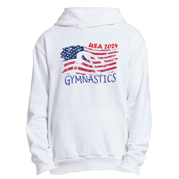 Usa 2024 Gymnastics American Flag Support Team Urban Pullover Hoodie