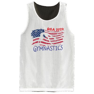 Usa 2024 Gymnastics American Flag Support Team Mesh Reversible Basketball Jersey Tank