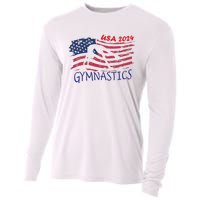 Usa 2024 Gymnastics American Flag Support Team Cooling Performance Long Sleeve Crew