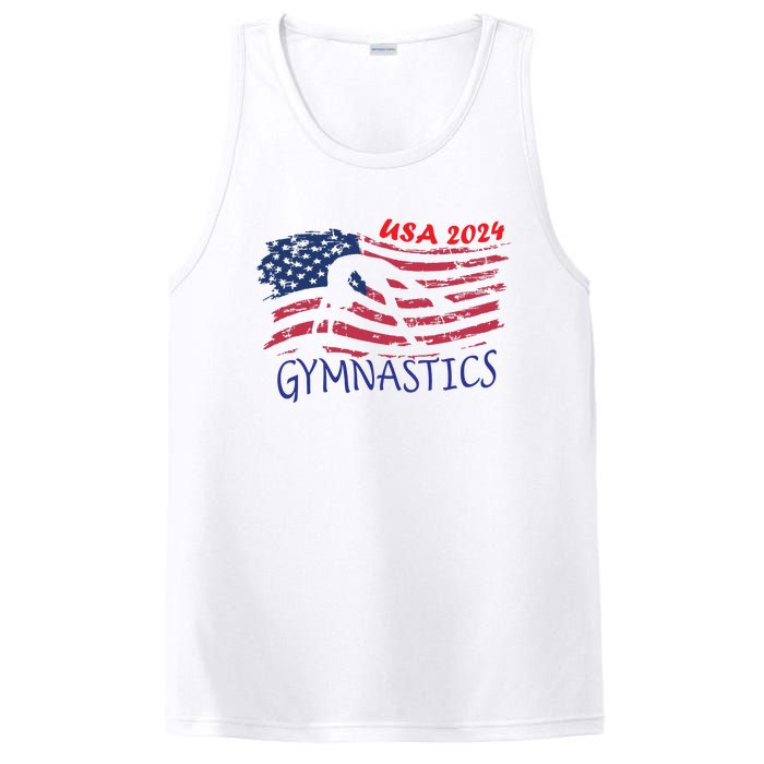 Usa 2024 Gymnastics American Flag Support Team PosiCharge Competitor Tank