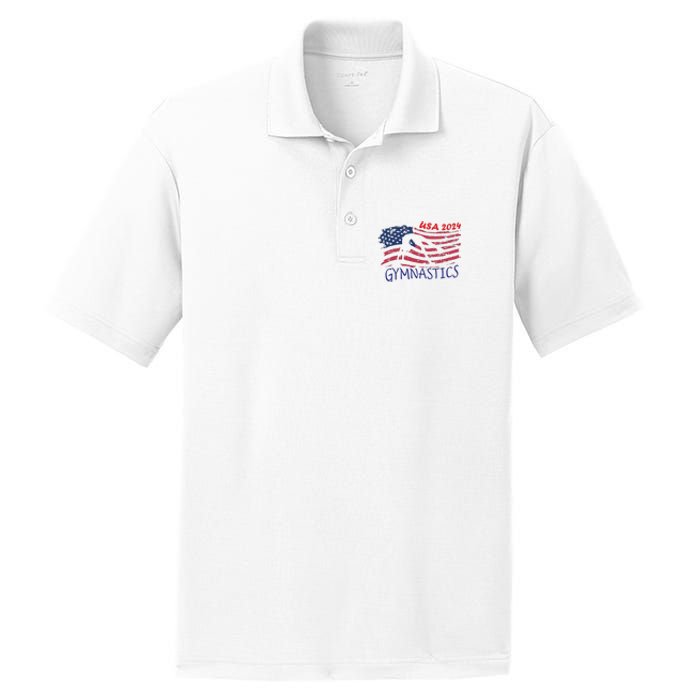 Usa 2024 Gymnastics American Flag Support Team PosiCharge RacerMesh Polo