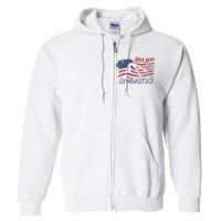 Usa 2024 Gymnastics American Flag Support Team Full Zip Hoodie