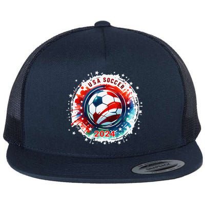 Usa 2024 Games Soccer Usa Sport 2024 Usa Flat Bill Trucker Hat