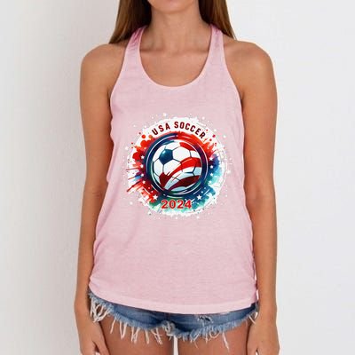 Usa 2024 Games Soccer Usa Sport 2024 Usa Women's Knotted Racerback Tank