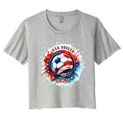 Usa 2024 Games Soccer Usa Sport 2024 Usa Women's Crop Top Tee