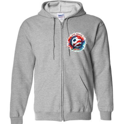 Usa 2024 Games Soccer Usa Sport 2024 Usa Full Zip Hoodie