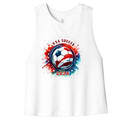 Usa 2024 Games Soccer Usa Sport 2024 Usa Women's Racerback Cropped Tank