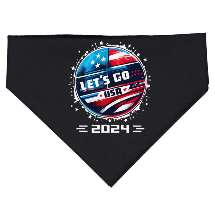 Usa 2024 Go United States Sport Usa Team 2024 Usa Gift USA-Made Doggie Bandana