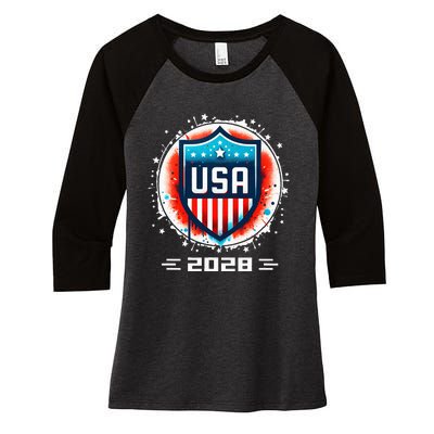 Usa 2028 Go United States Sport Usa Team 2028 Usa Women's Tri-Blend 3/4-Sleeve Raglan Shirt