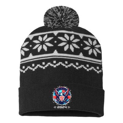 Usa 2024 Go United States Sport Usa Team 2024 Usa USA-Made Snowflake Beanie