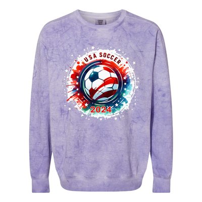 Usa 2024 Games Soccer Usa Sport 2024 Usa Colorblast Crewneck Sweatshirt