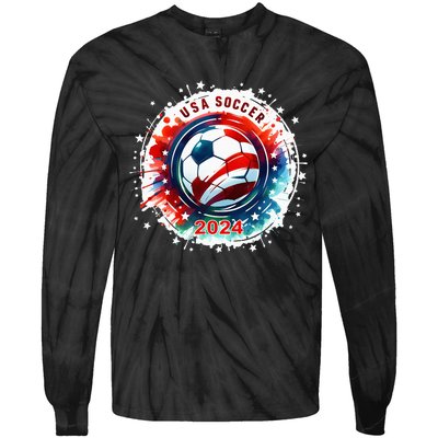 Usa 2024 Games Soccer Usa Sport 2024 Usa Tie-Dye Long Sleeve Shirt