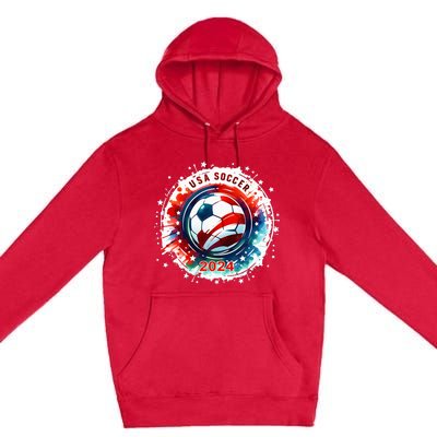 Usa 2024 Games Soccer Usa Sport 2024 Usa Premium Pullover Hoodie