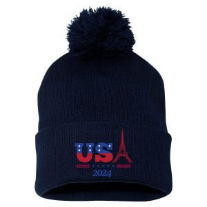 Usa 2024 Paris Sport Games Pom Pom 12in Knit Beanie