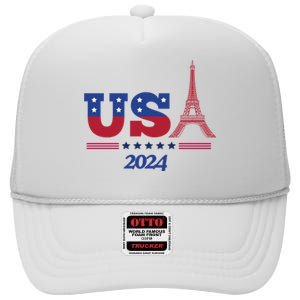 Usa 2024 Paris Sport Games High Crown Mesh Back Trucker Hat