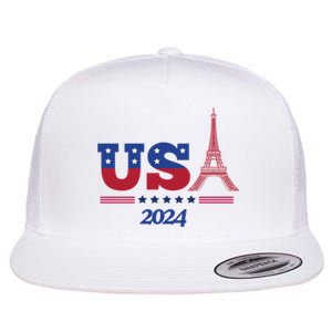 Usa 2024 Paris Sport Games Flat Bill Trucker Hat