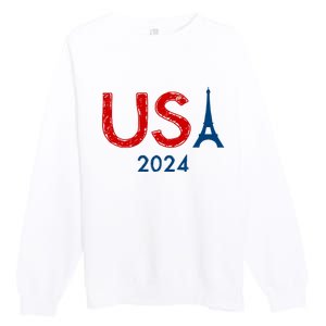 Usa 2024 Paris United States Sport Usa Team 2024 Premium Crewneck Sweatshirt