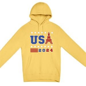 Usa 2024 Paris Sports Games Premium Pullover Hoodie