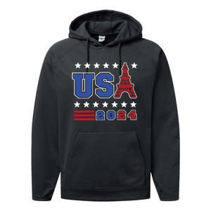 Usa 2024 Paris Sports Games Performance Fleece Hoodie