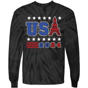 Usa 2024 Paris Sports Games Tie-Dye Long Sleeve Shirt