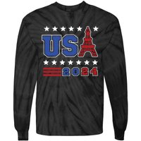 Usa 2024 Paris Sports Games Tie-Dye Long Sleeve Shirt