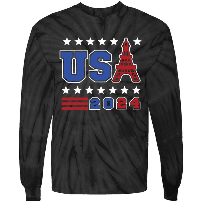 Usa 2024 Paris Sports Games Tie-Dye Long Sleeve Shirt