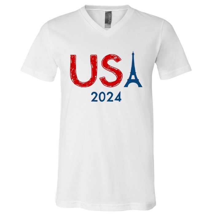 Usa 2024 Paris United States Sport Usa Team 2024 V-Neck T-Shirt