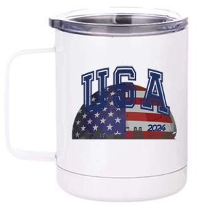 Usa 2024 Paris Sport Games Soccer Football 12 oz Stainless Steel Tumbler Cup