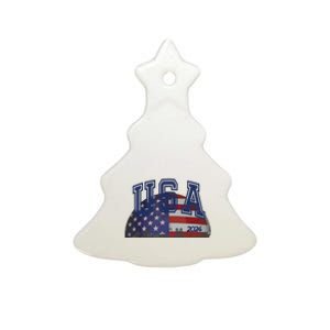 Usa 2024 Paris Sport Games Soccer Football Ceramic Tree Ornament