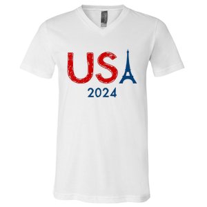 Usa 2024 Paris United States Sport Usa Team 2024 V-Neck T-Shirt