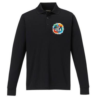 Usa 2024 Summer Games United States 2024 Usa Performance Long Sleeve Polo