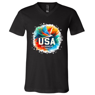 Usa 2024 Summer Games United States 2024 Usa V-Neck T-Shirt