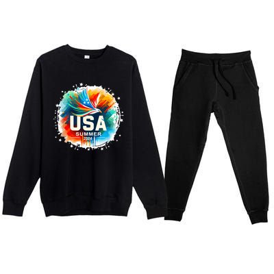 Usa 2024 Summer Games United States 2024 Usa Premium Crewneck Sweatsuit Set