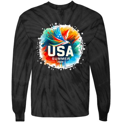 Usa 2024 Summer Games United States 2024 Usa Tie-Dye Long Sleeve Shirt