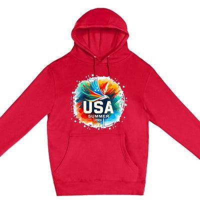 Usa 2024 Summer Games United States 2024 Usa Premium Pullover Hoodie