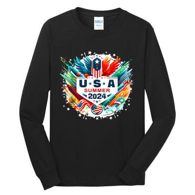 Usa 2024 Summer Games United States 2024 Usa Tall Long Sleeve T-Shirt