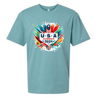 Usa 2024 Summer Games United States 2024 Usa Sueded Cloud Jersey T-Shirt