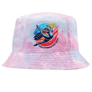 Usa 2024 Summer Gymnastics Gymnast 4th Of July Tie-Dyed Bucket Hat