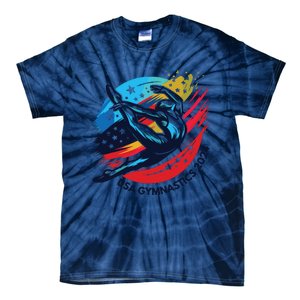 Usa 2024 Summer Gymnastics Gymnast 4th Of July Tie-Dye T-Shirt