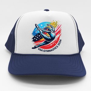 Usa 2024 Summer Gymnastics Gymnast 4th Of July Trucker Hat