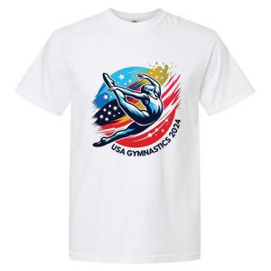 Usa 2024 Summer Gymnastics Gymnast 4th Of July Garment-Dyed Heavyweight T-Shirt