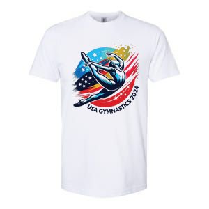 Usa 2024 Summer Gymnastics Gymnast 4th Of July Softstyle CVC T-Shirt