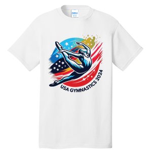 Usa 2024 Summer Gymnastics Gymnast 4th Of July Tall T-Shirt