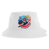 Usa 2024 Summer Gymnastics Gymnast 4th Of July Sustainable Bucket Hat