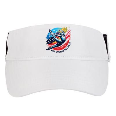 Usa 2024 Summer Gymnastics Gymnast 4th Of July Adult Drive Performance Visor