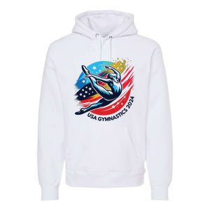 Usa 2024 Summer Gymnastics Gymnast 4th Of July Premium Hoodie