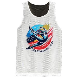 Usa 2024 Summer Gymnastics Gymnast 4th Of July Mesh Reversible Basketball Jersey Tank