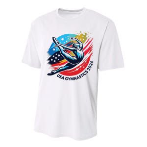 Usa 2024 Summer Gymnastics Gymnast 4th Of July Performance Sprint T-Shirt